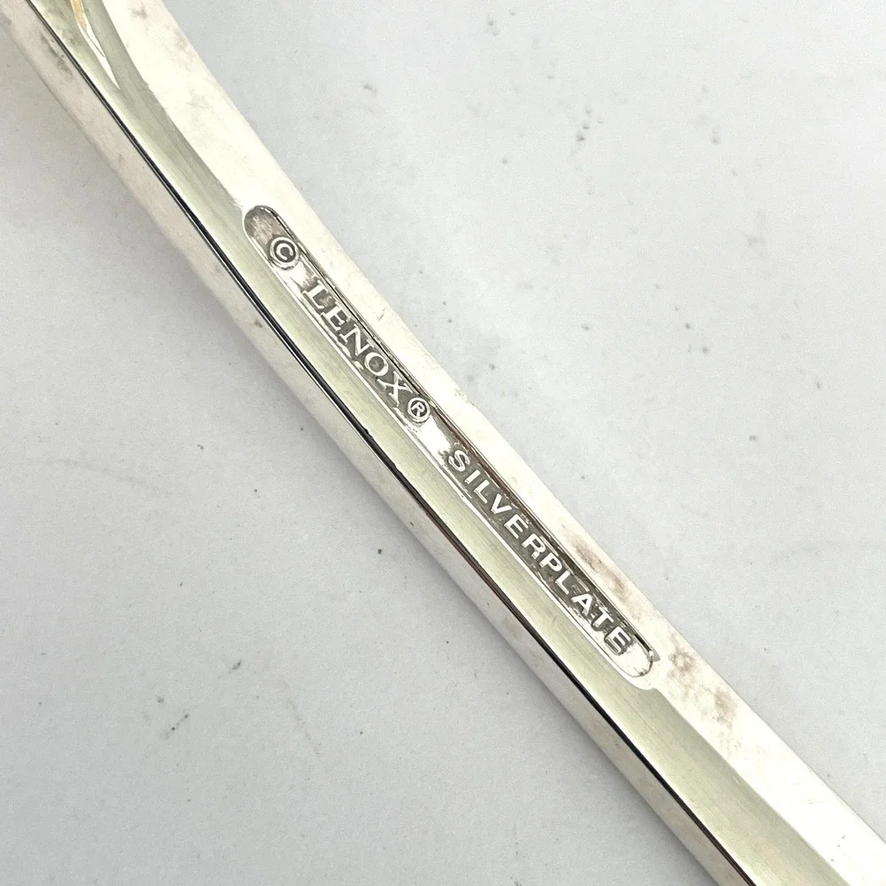 Vintage Lenox Silverplate Lasagna spatula Cake Server Gold Accent Italy Engraved